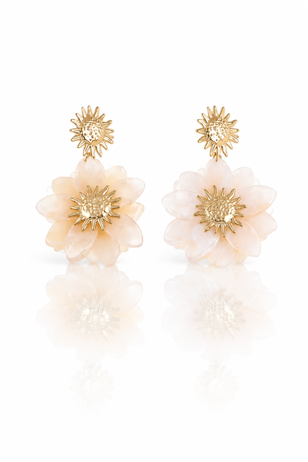 Boucles d'oreilles Soléana - beige