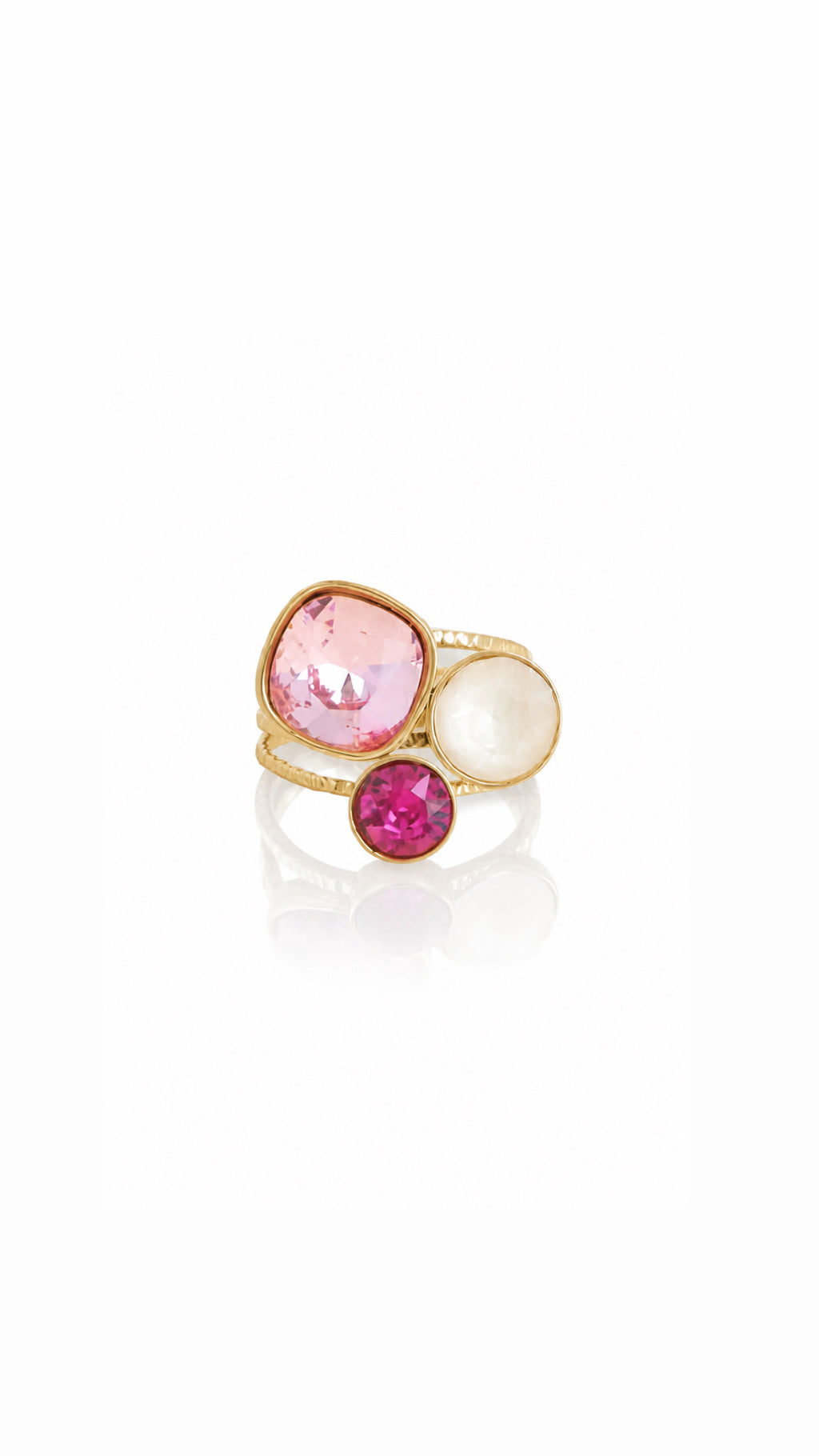 Bague Trilogy - Rose - ornée de cristaux de Swarovski®