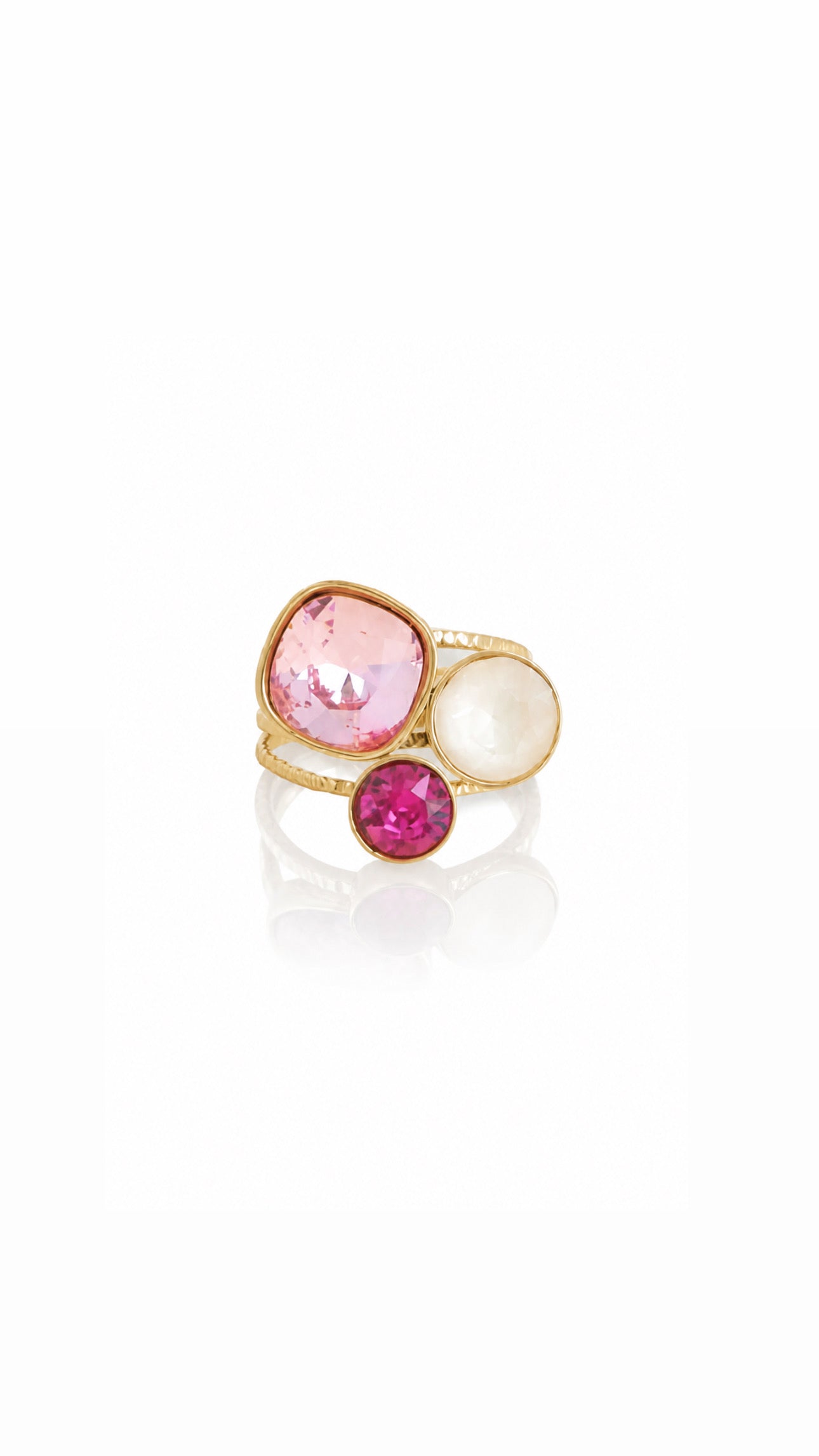 Bague Trilogy - Rose - ornée de cristaux de Swarovski®
