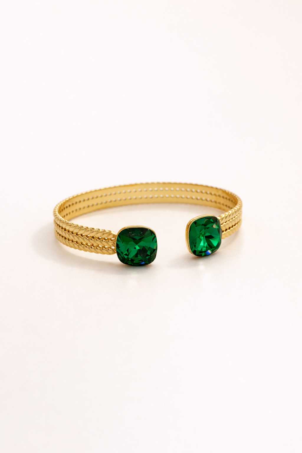 Jonc Éclat - Émeraude - orné de cristaux de Swarovski®