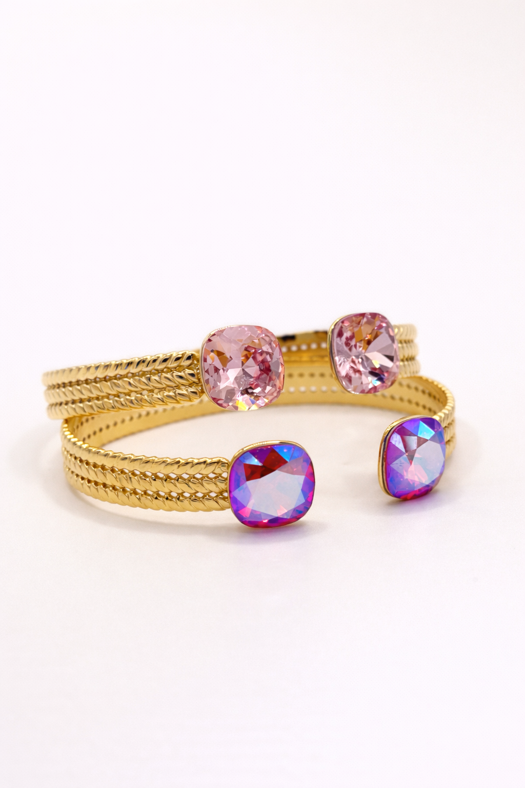 Jonc Éclat - Pinky - orné de deux cristaux de Swarovski®