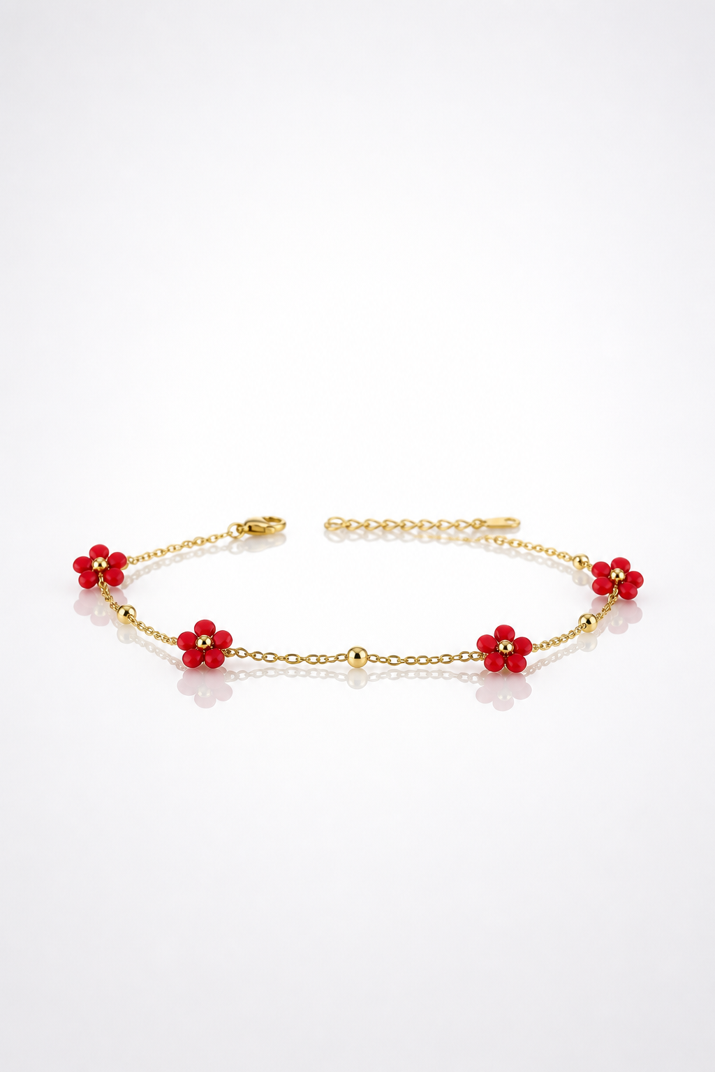 Bracelet Marguerite - 4 fleurs - plusieurs coloris