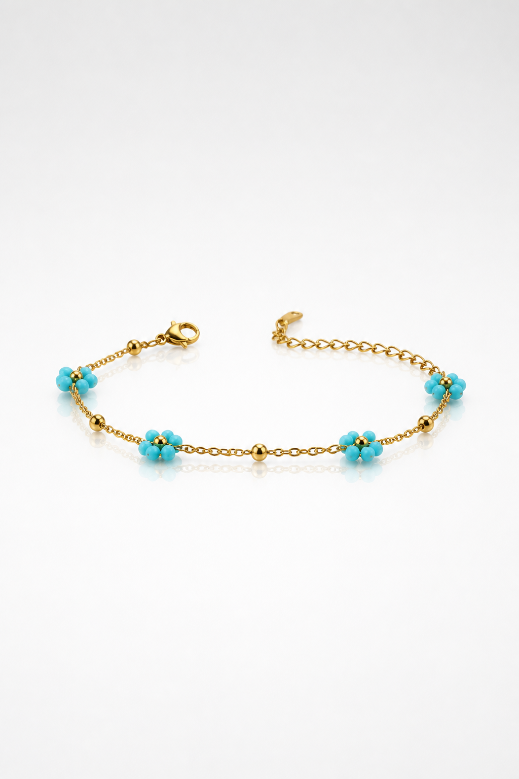 Bracelet Marguerite - 4 fleurs - plusieurs coloris