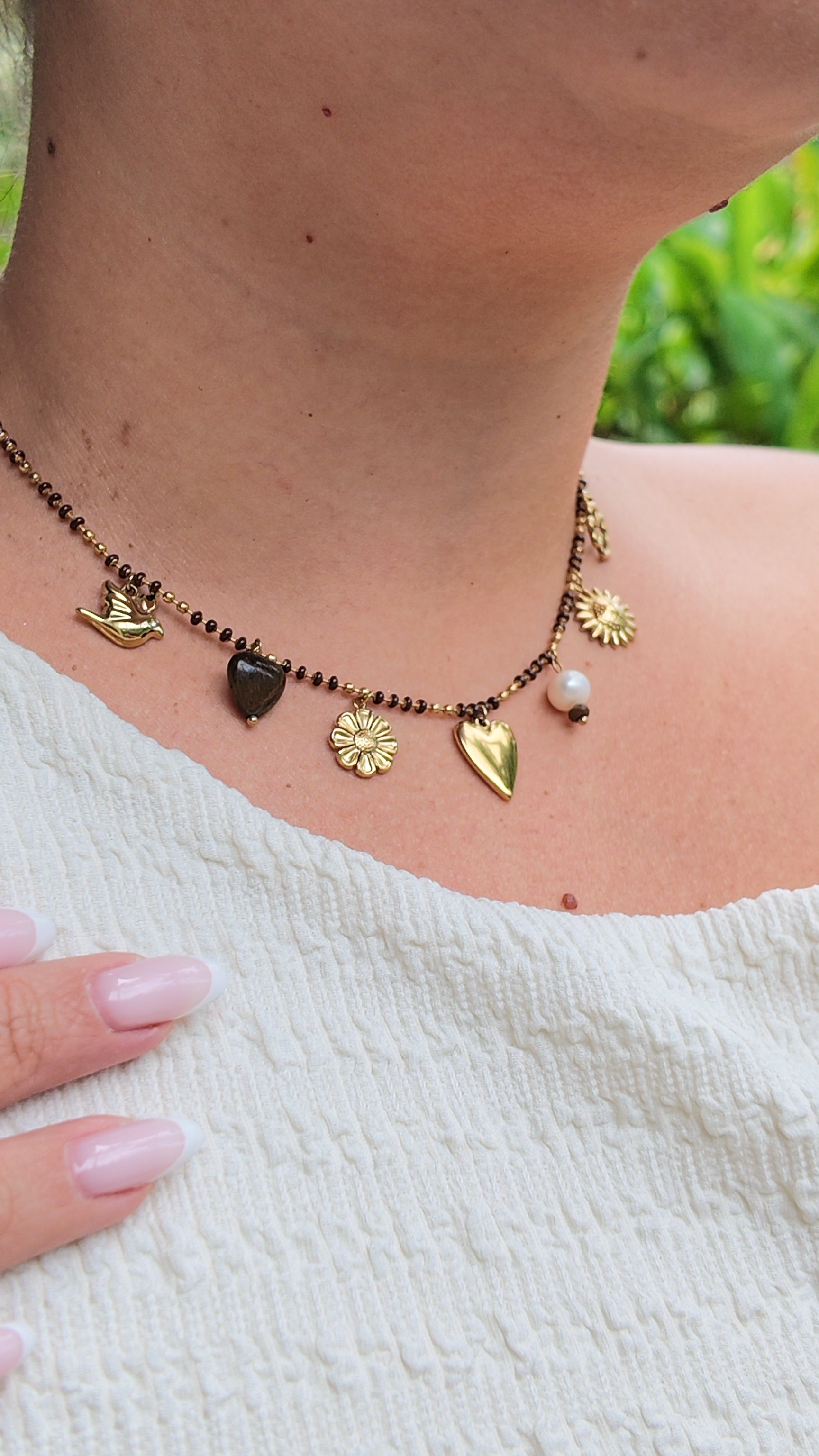 Collier Camilla - 2 coloris - pierres naturelles