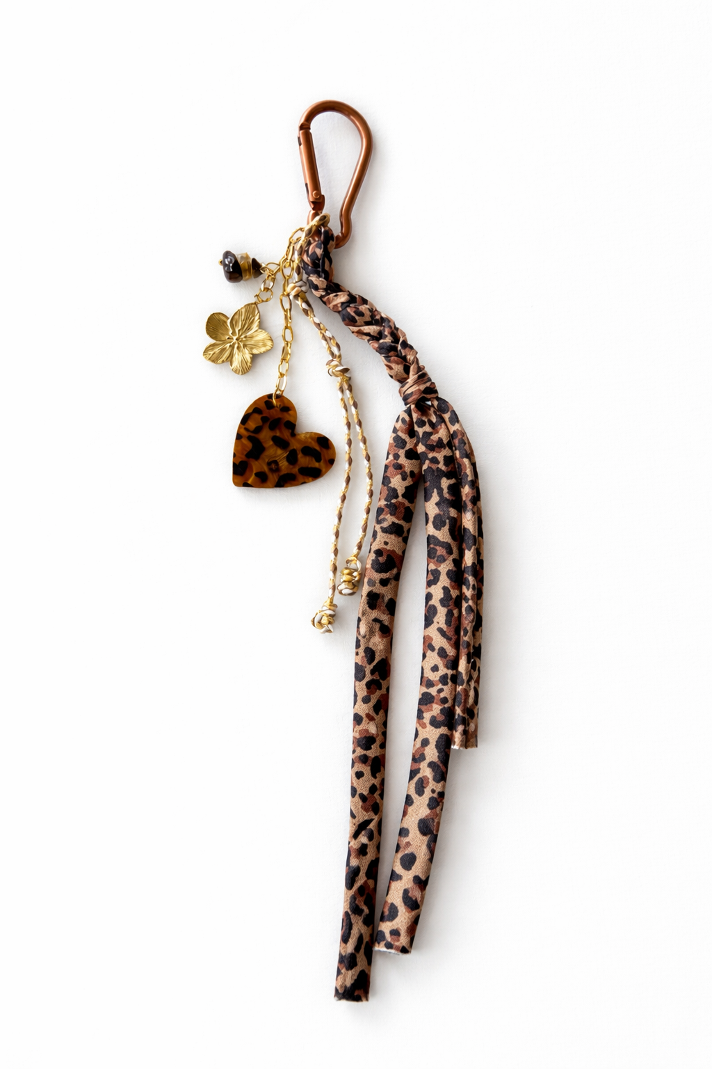 Grigri de sac Léopard & Coeur Doré