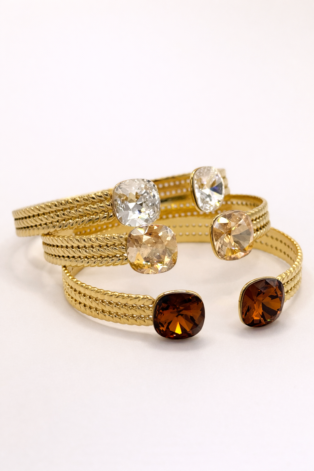 Jonc Éclat - Blush - orné de deux cristaux de Swarovski®