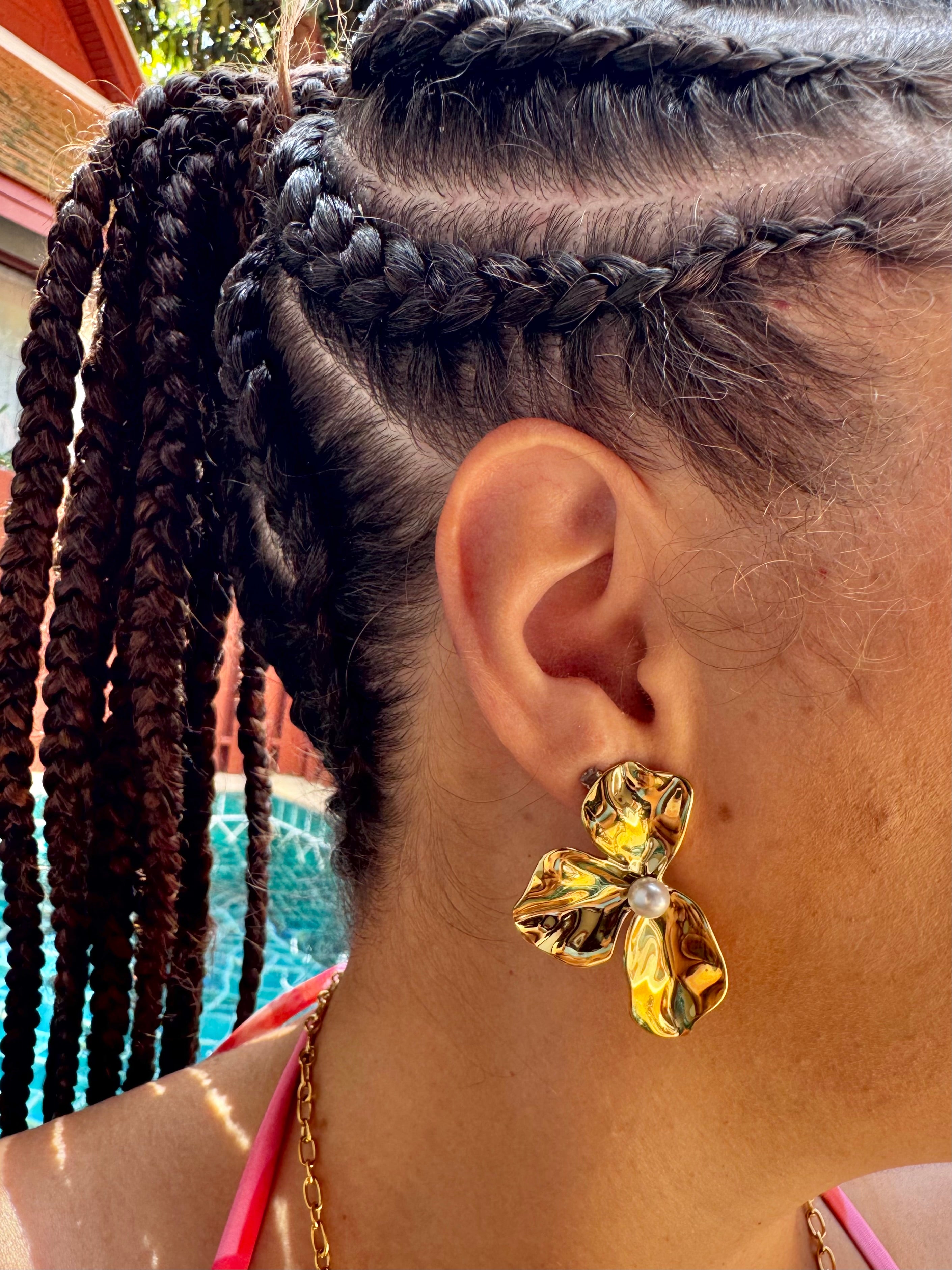 Boucles d’oreilles Lys Perlé