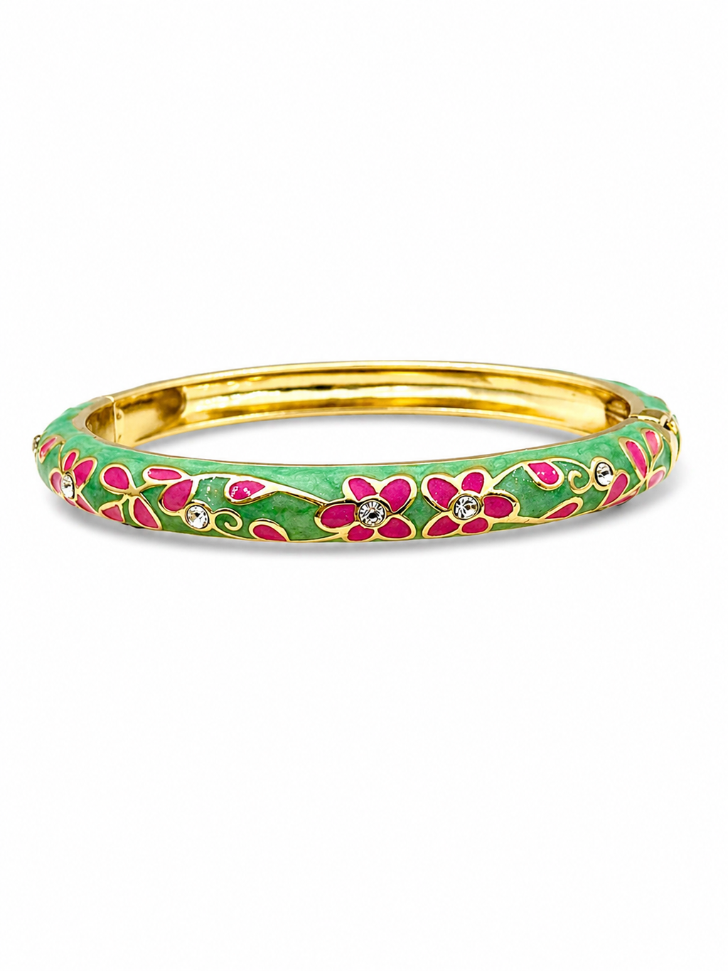 Jonc Kamala- turquoise pailleté et rose