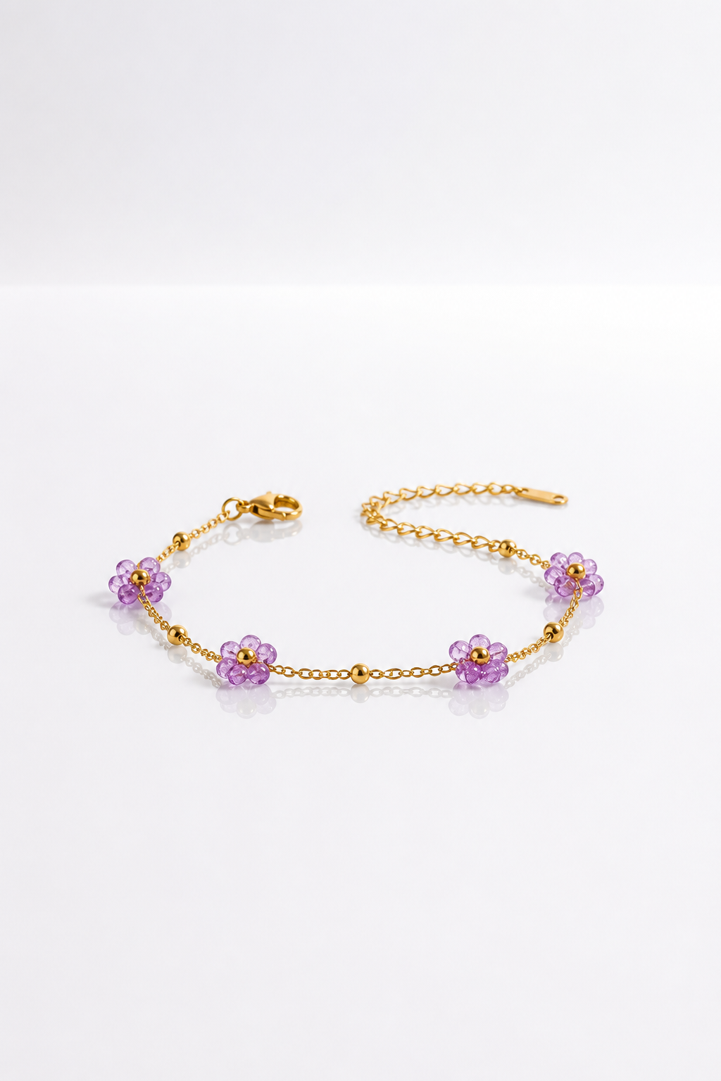 Bracelet Marguerite - 4 fleurs - plusieurs coloris