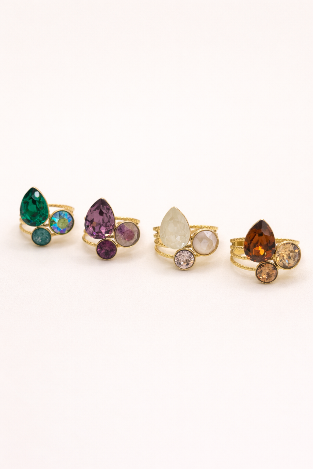 Bague Trinity - Chocolat - ornée de cristaux de Swarovski®
