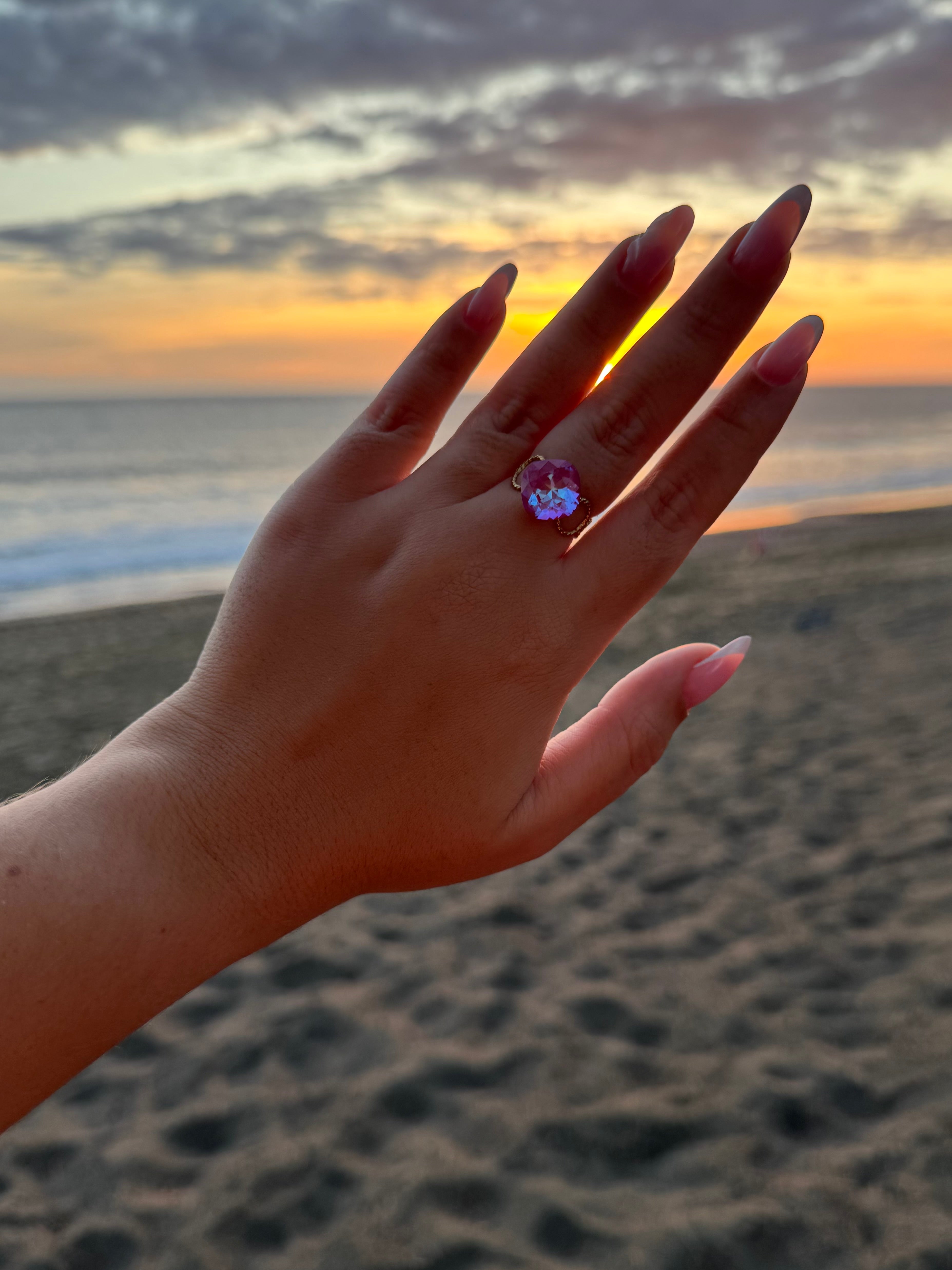Bague Divina - Fuchsia - ornée de cristaux de Swarovski®