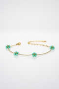 Bracelet Marguerite - 4 fleurs - plusieurs coloris
