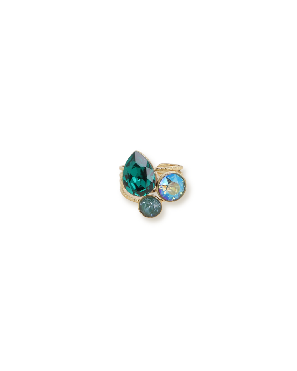 Bague Trinity - Émeraude - ornée de cristaux de Swarovski®