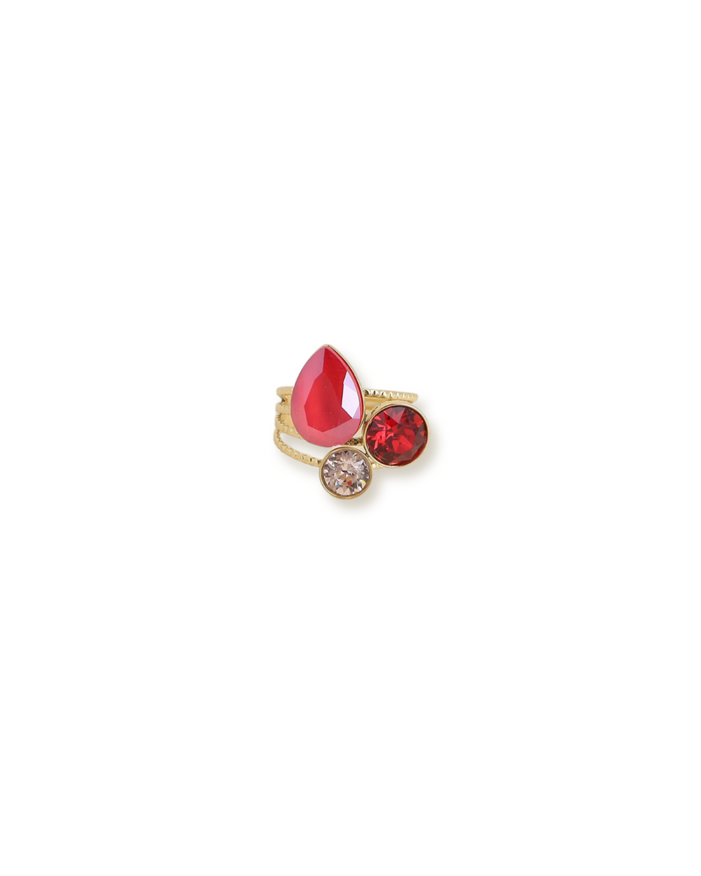 Bague Trinity - Ruby - ornée de cristaux de Swarovski®