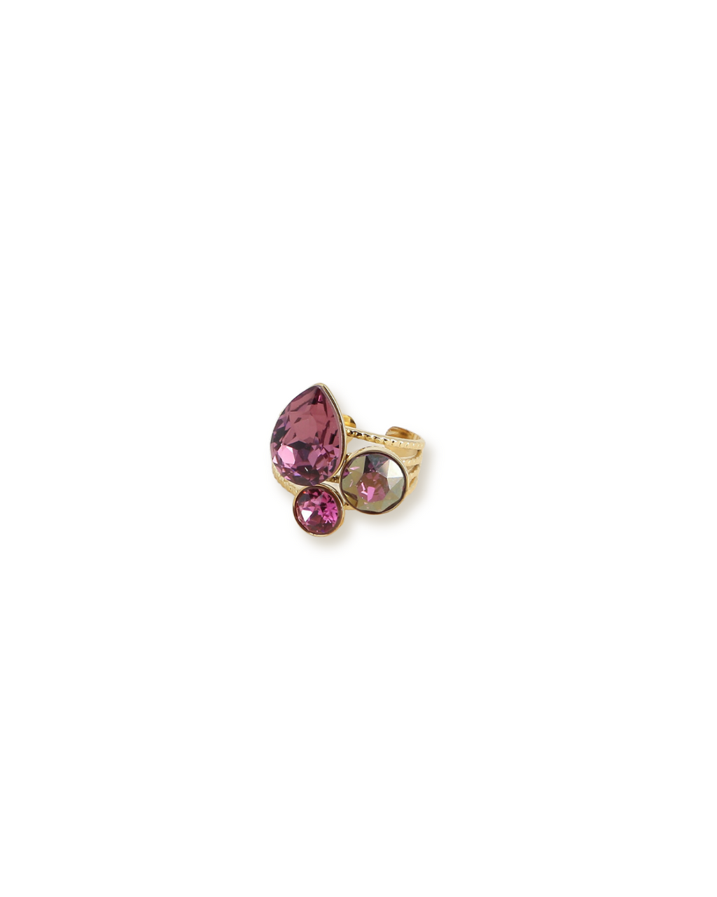 Bague Trinity - Mauve - ornée de cristaux de Swarovski®