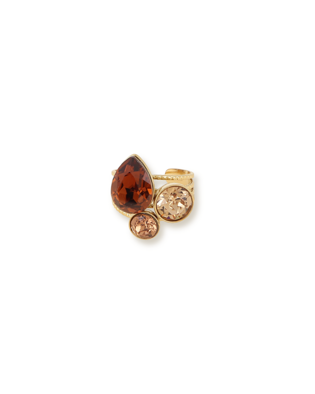 Bague Trinity - Chocolat - ornée de cristaux de Swarovski®
