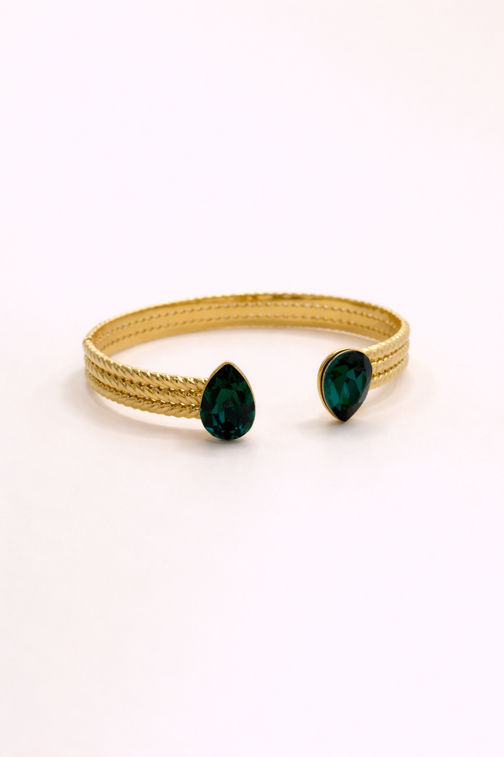 Jonc Rosée - Émeraude - orné de cristaux de Swarovski®