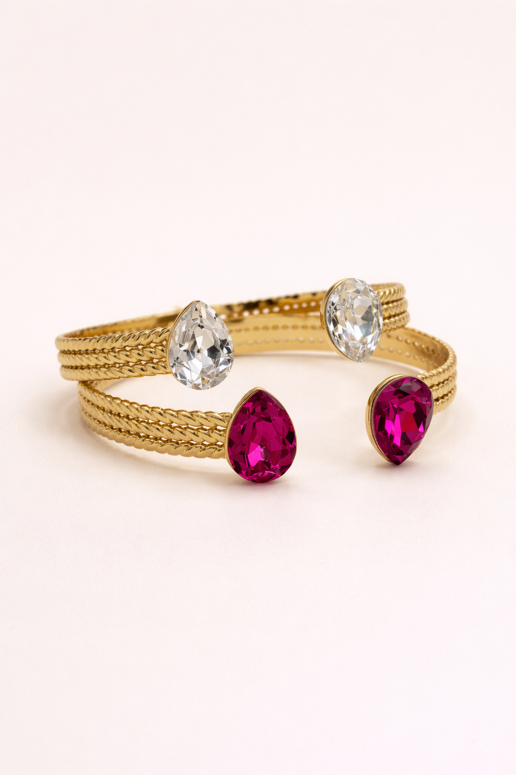 Jonc Rosée - Rose - orné de cristaux de Swarovski®