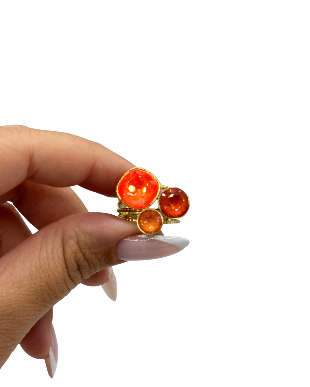 Bague Trilogy - Orange - ornée de cristaux de Swarovski®