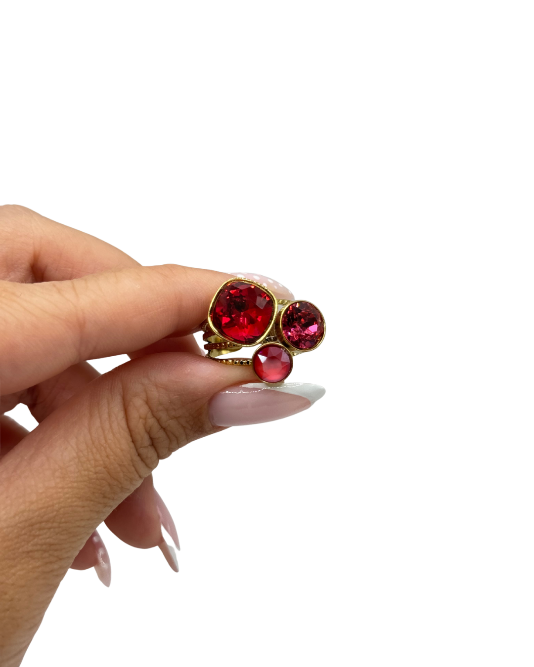 Bague Trilogy - Ruby - ornée de cristaux de Swarovski®