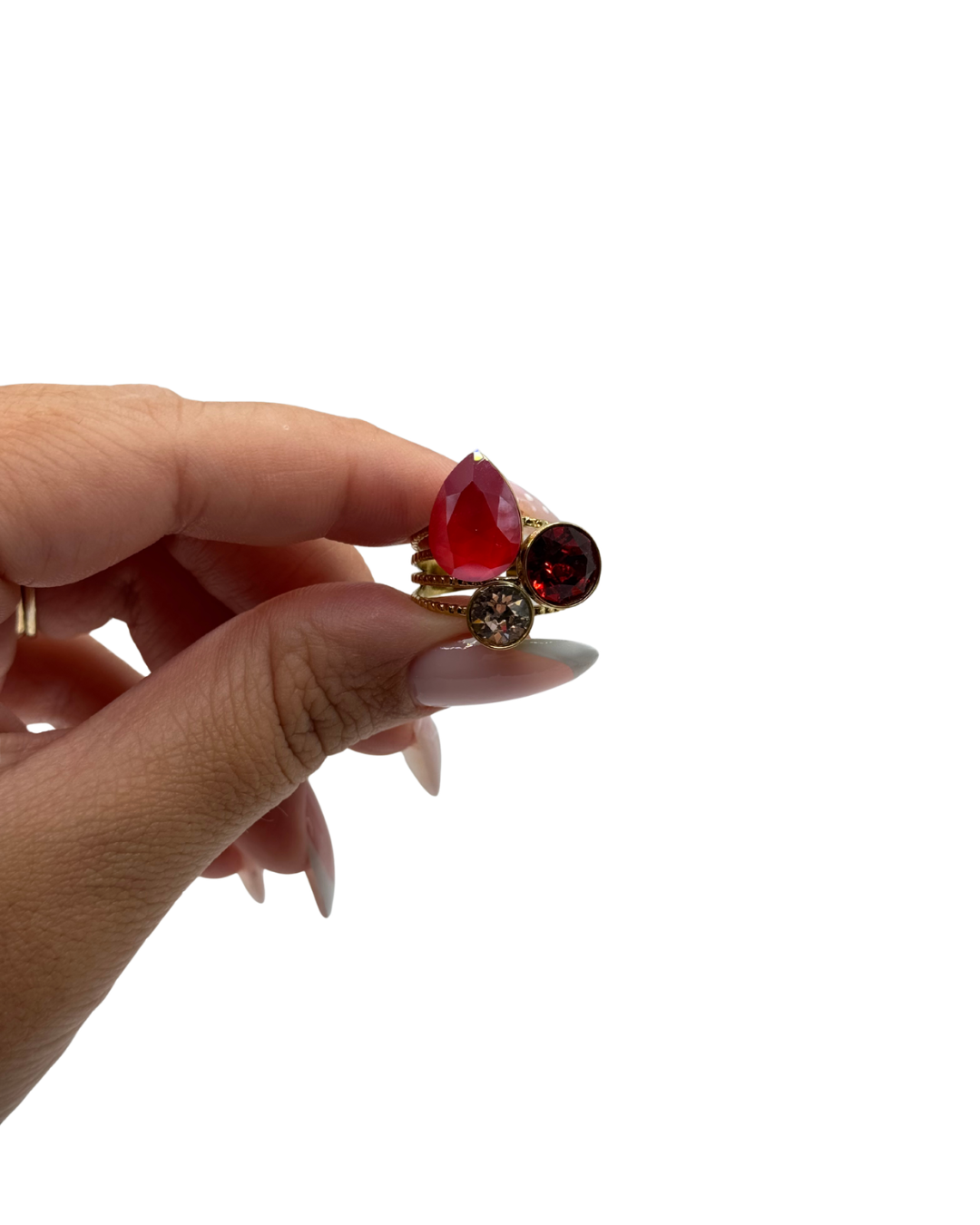 Bague Trinity - Ruby - ornée de cristaux de Swarovski®