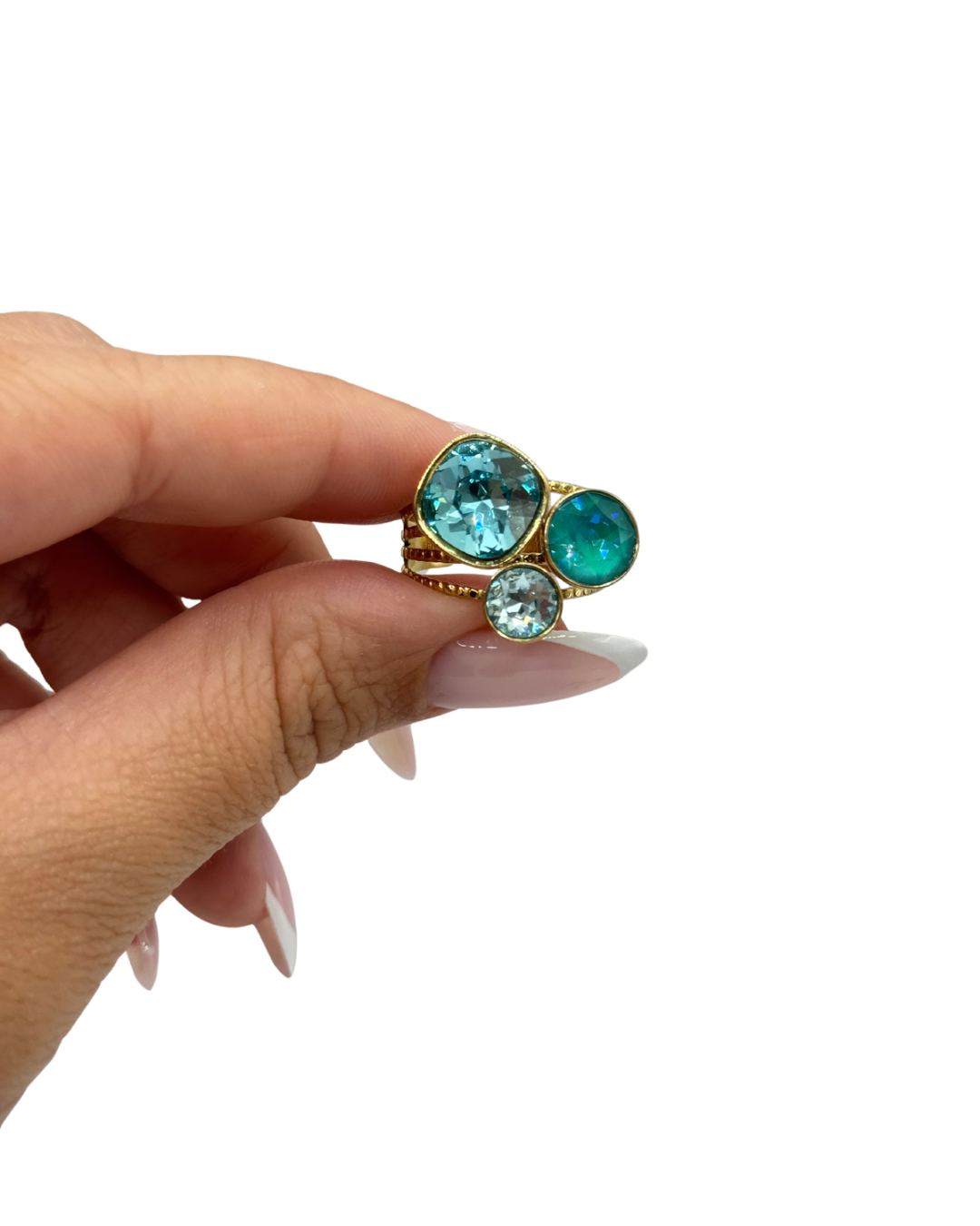 Bague Trilogy - Turquoise - ornée de cristaux de Swarovski®