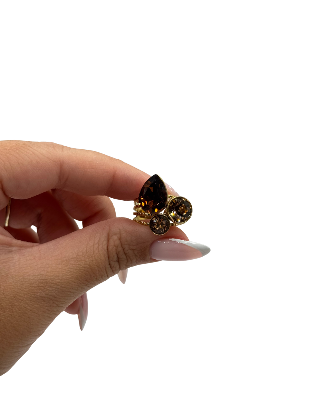 Bague Trinity - Chocolat - ornée de cristaux de Swarovski®