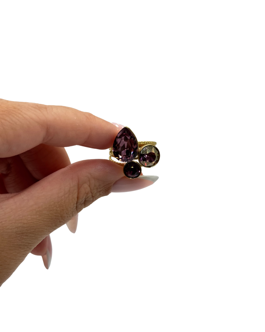 Bague Trinity - Mauve - ornée de cristaux de Swarovski®