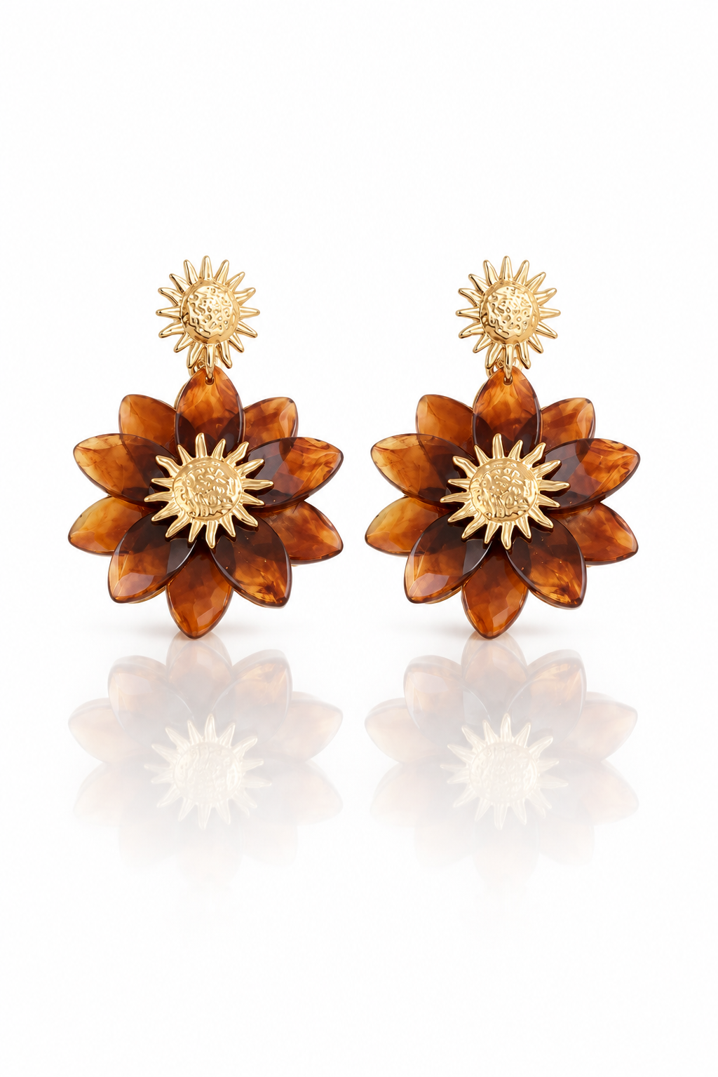 Boucles d'oreilles Soléana - marron