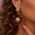 Boucles d'oreilles Soléana - marron