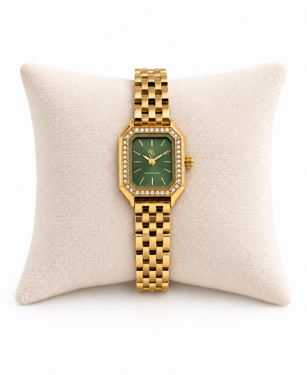 Montre Emera - verte et dorée