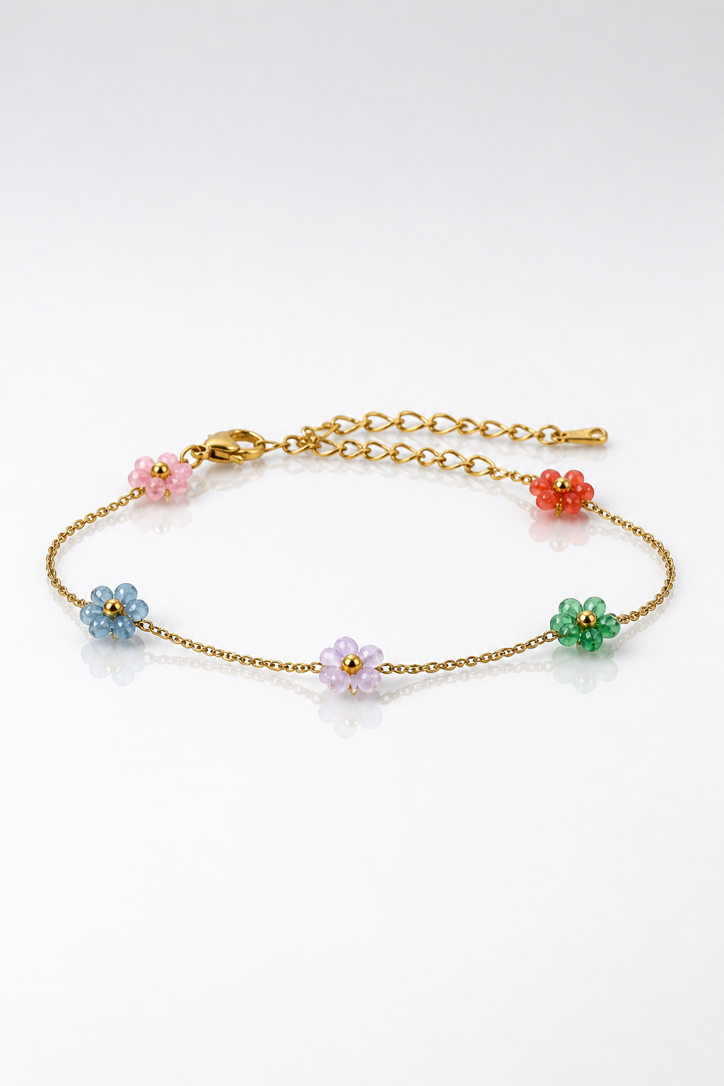 Bracelet Marguerite - 5 fleurs - plusieurs coloris