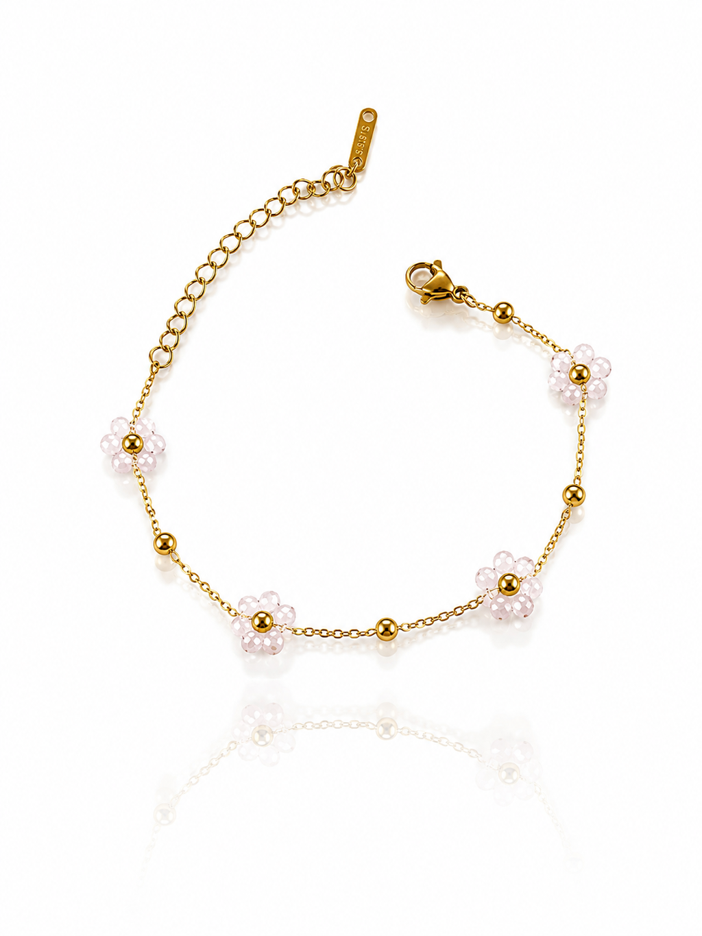 Bracelet Marguerite - 4 fleurs - plusieurs coloris