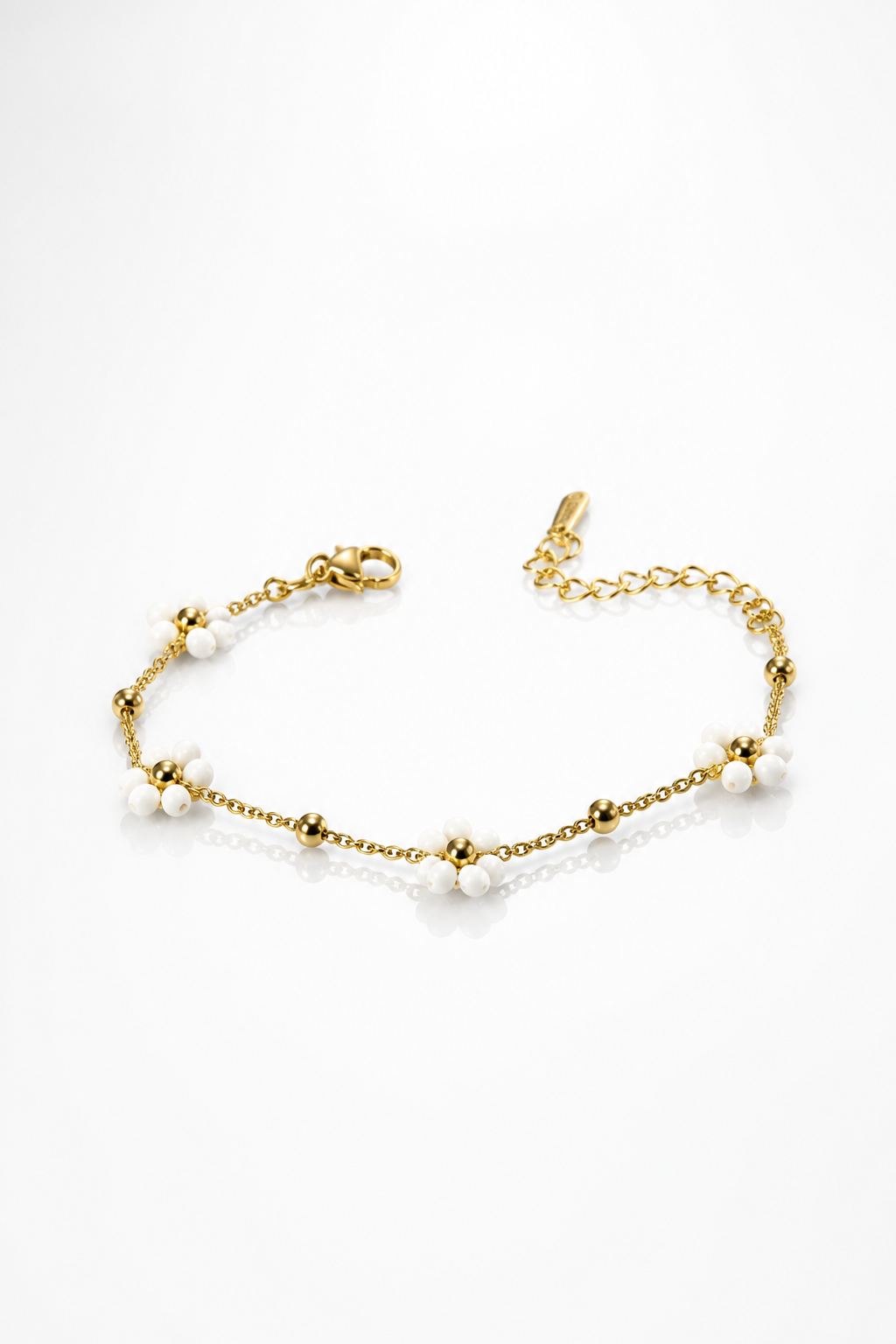 Bracelet Marguerite - 4 fleurs - plusieurs coloris