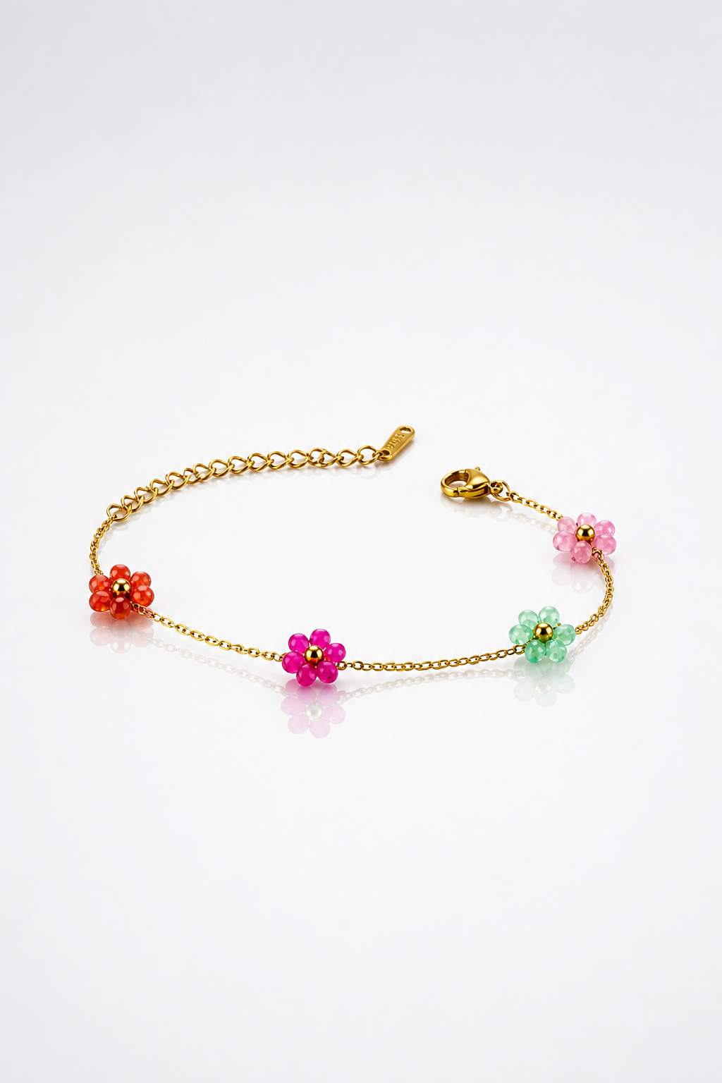 Bracelet Marguerite - 4 fleurs - plusieurs coloris