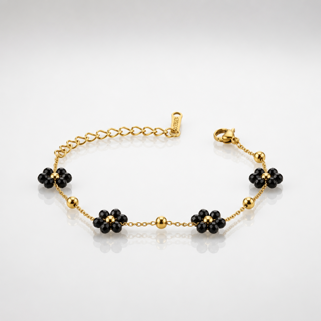 Bracelet Marguerite - 4 fleurs - plusieurs coloris