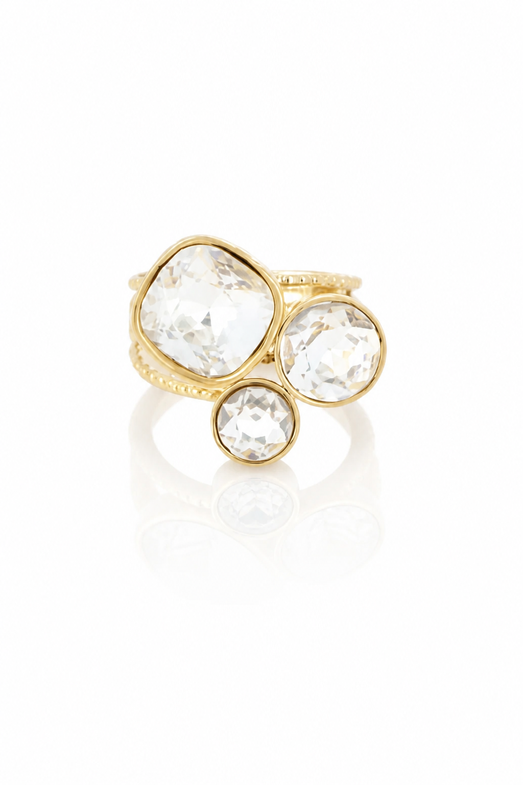 Bague Trilogy - Cristal - ornée de cristaux de Swarovski®