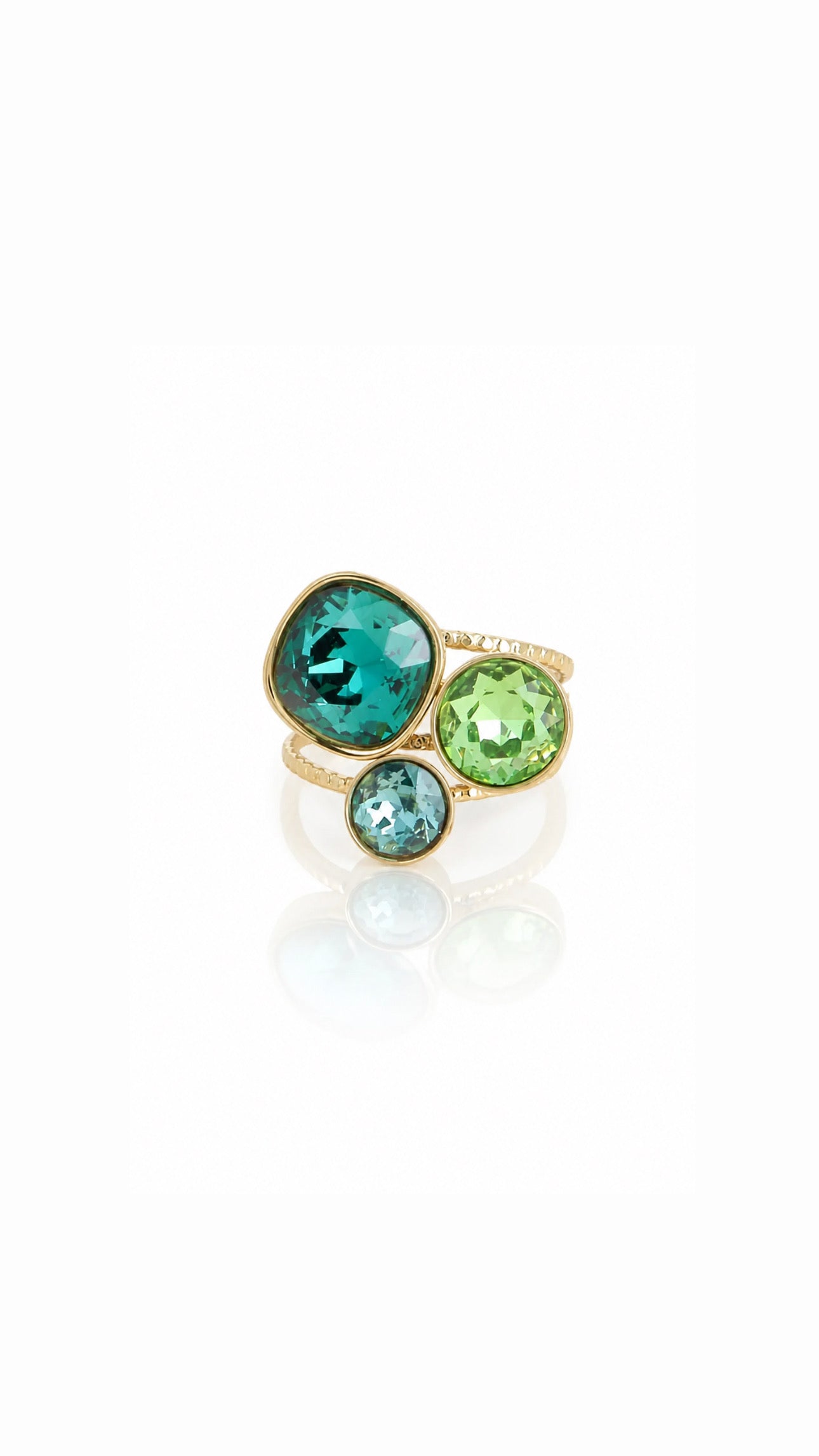 Bague Trilogy - Émeraude - ornée de cristaux de Swarovski®