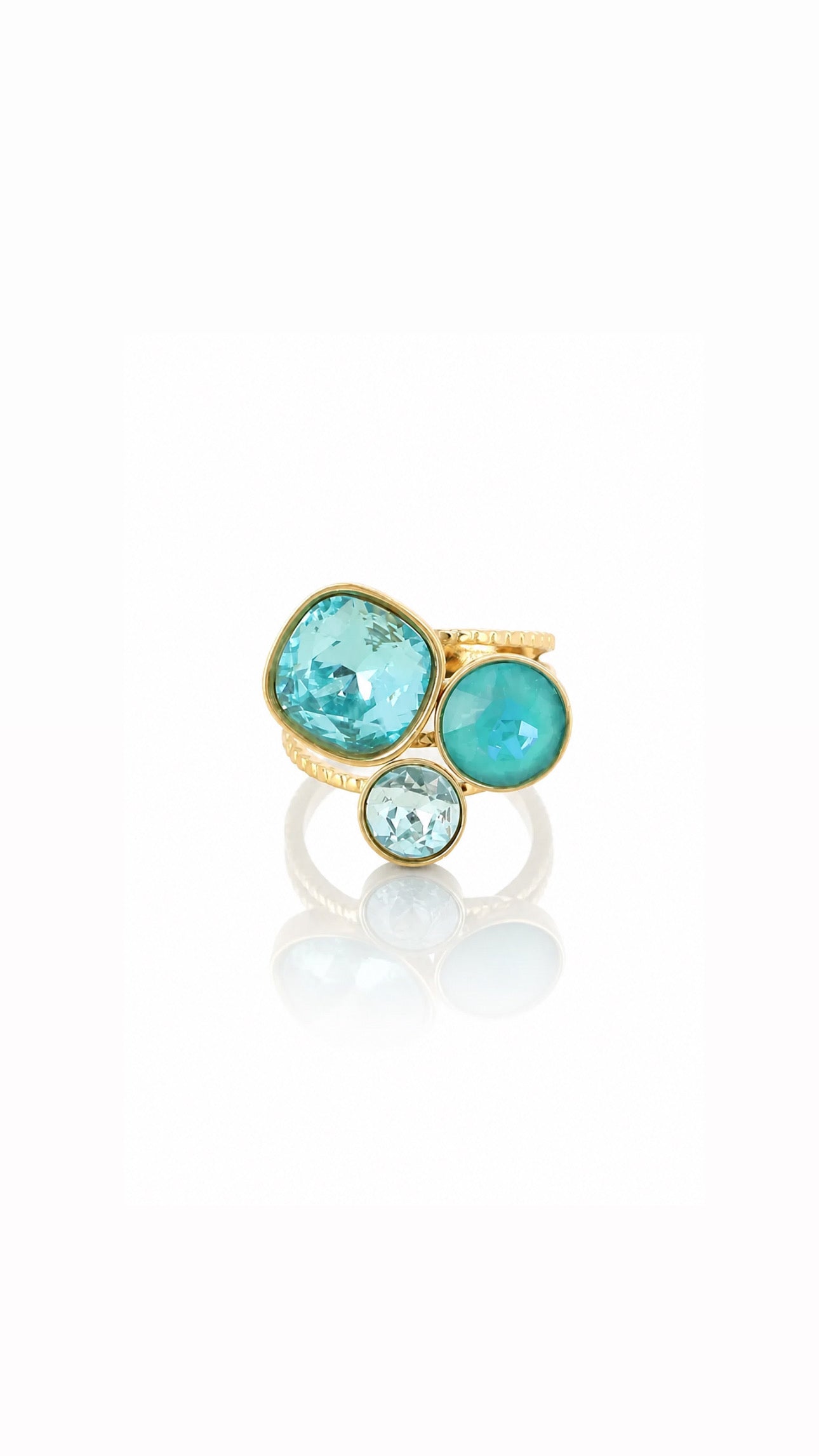 Bague Trilogy - Turquoise - ornée de cristaux de Swarovski®