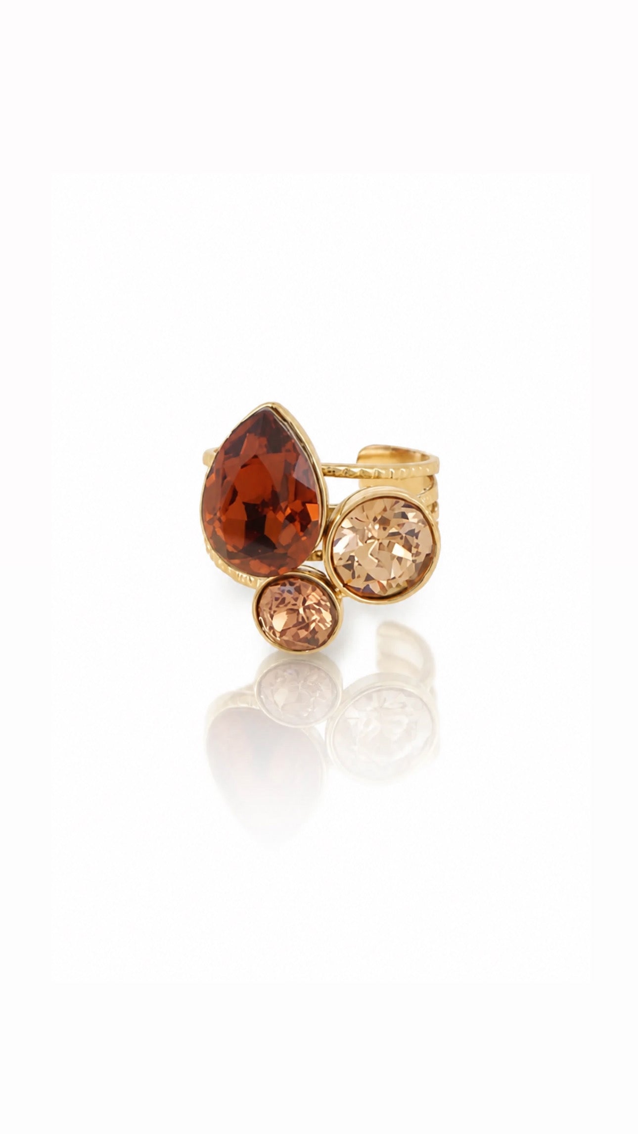 Bague Trinity - Chocolat - ornée de cristaux de Swarovski®